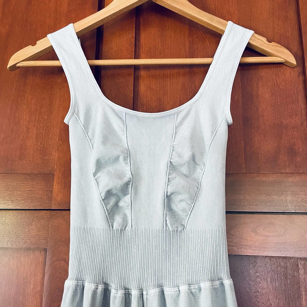 Free People Movement Good Karma Flared Onesie Ice Grey Size XS/Small NEW - Picture 7 of 8